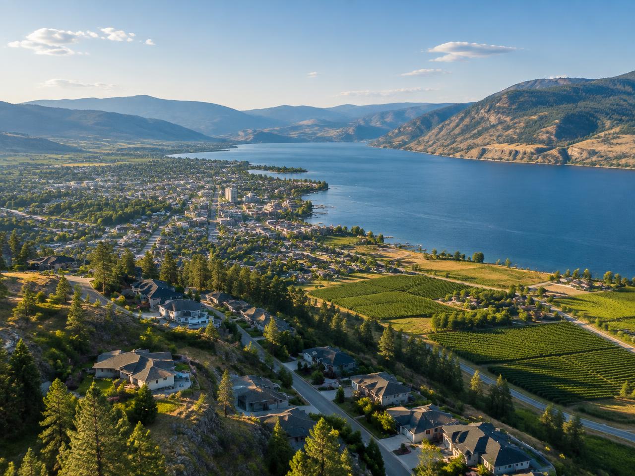Okanagan lakeside communities and mountains near Vernon
